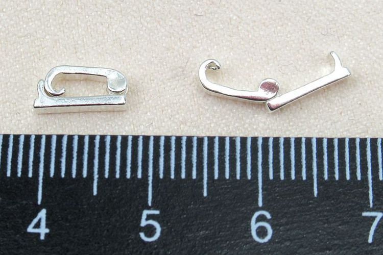 Small Stapler Clasp 4.2x9.3mm Flat Plain Pinch Bail 925 Sterling Silver Pendant Findings for Handmade Jewelry Making Wholesale Bulk