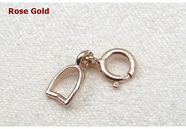 Sterling Silver Pinch Bail with Spring Clasp 3x4mm Pendant Findings for Handmade Pure Fine Jewelry Making Wholesale Bulk