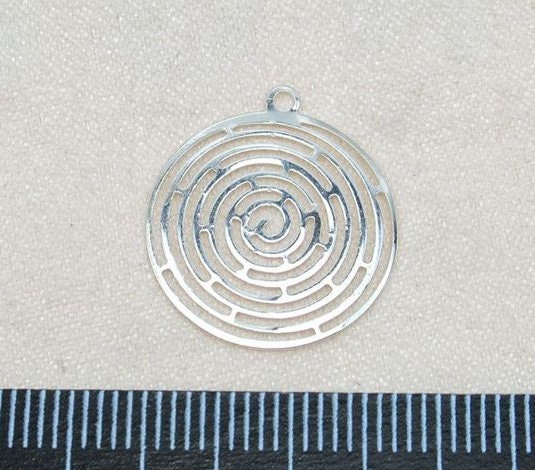 Sterling Silver Round Charm Pendant 18mm Charms Findings for Handmade Pure Fine Jewelry Making Wholesale Bulk