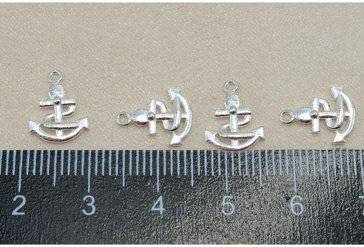 Sterling Silver Anchor Charm Pendant 9x11mm Charms Findings for Handmade Pure Fine Jewelry Making Wholesale Bulk