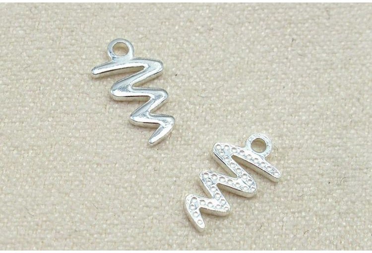 Sterling Silver Spiral Charm Pendant 5x10mm Charms Findings for Handmade Pure Fine Jewelry Making Wholesale Bulk