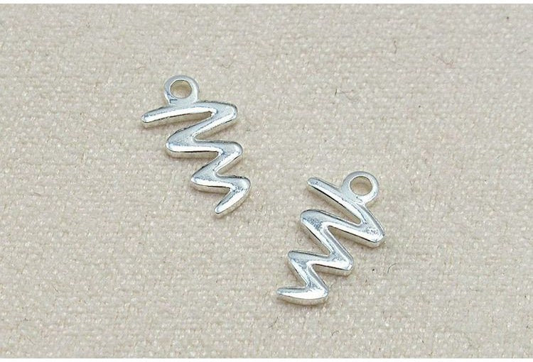 Sterling Silver Spiral Charm Pendant 5x10mm Charms Findings for Handmade Pure Fine Jewelry Making Wholesale Bulk