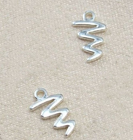 Sterling Silver Spiral Charm Pendant 5x10mm Charms Findings for Handmade Pure Fine Jewelry Making Wholesale Bulk