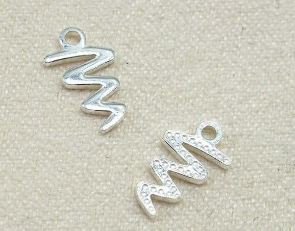 Sterling Silver Spiral Charm Pendant 5x10mm Charms Findings for Handmade Pure Fine Jewelry Making Wholesale Bulk