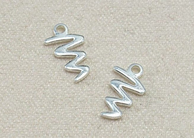 Sterling Silver Spiral Charm Pendant 5x10mm Charms Findings for Handmade Pure Fine Jewelry Making Wholesale Bulk