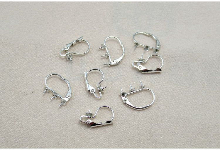 Sterling Silver Lever Back Earring Hook Pearl Holder Settings 3 4 mm Earring Findings for Handmade Pure Fine Jewelry Making Wholesale Bulk