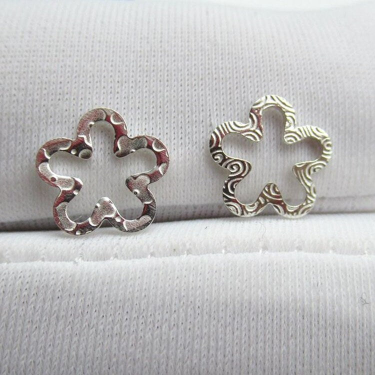 Sterling Silver Flower Charm Pendant 8mm Charms Findings for Handmade Pure Fine Jewelry Making Wholesale Bulk