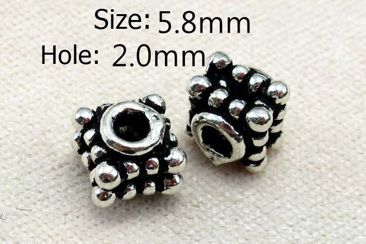 Sterling Silver Cube Spacer Beads 5.8mm Bracelet Findings for Handmade Pure Fine Jewelry Making Wholesale Bulk