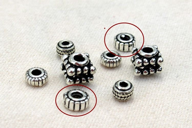 Sterling Silver Rondelle Donut Spacer Beads 4.7mm Bracelet Findings for Handmade Pure Fine Jewelry Making Wholesale Bulk