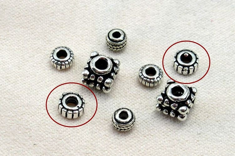 Sterling Silver Rondelle Donut Spacer Beads 4.7mm Bracelet Findings for Handmade Pure Fine Jewelry Making Wholesale Bulk