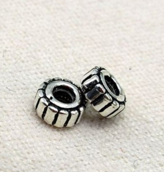 Sterling Silver Rondelle Donut Spacer Beads 4.7mm Bracelet Findings for Handmade Pure Fine Jewelry Making Wholesale Bulk