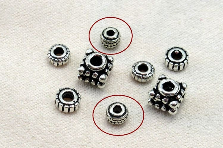 Sterling Silver Rondelle Donut Spacer Beads 4mm Bracelet Findings for Handmade Pure Fine Jewelry Making Wholesale Bulk