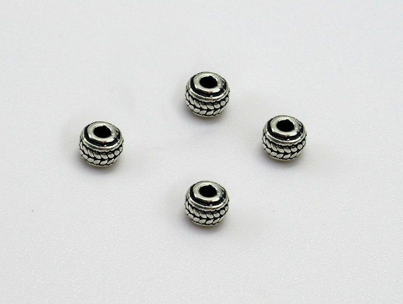 Sterling Silver Rondelle Donut Spacer Beads 4mm Bracelet Findings for Handmade Pure Fine Jewelry Making Wholesale Bulk