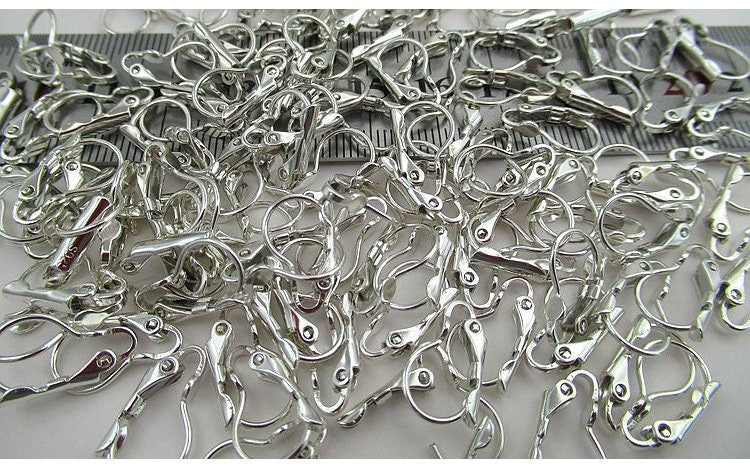 Sterling Silver Lever Back Earring Hook Wires 9x17mm Earring Findings for Handmade Pure Fine Jewelry Making Wholesale Bulk