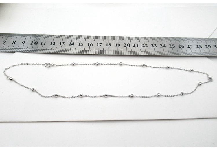 Sterling Silver Satellite Cable Chain Necklace 18 Inches 45 cm Chain Findings for Handmade Pure Fine Jewelry Making Wholesale Bulk