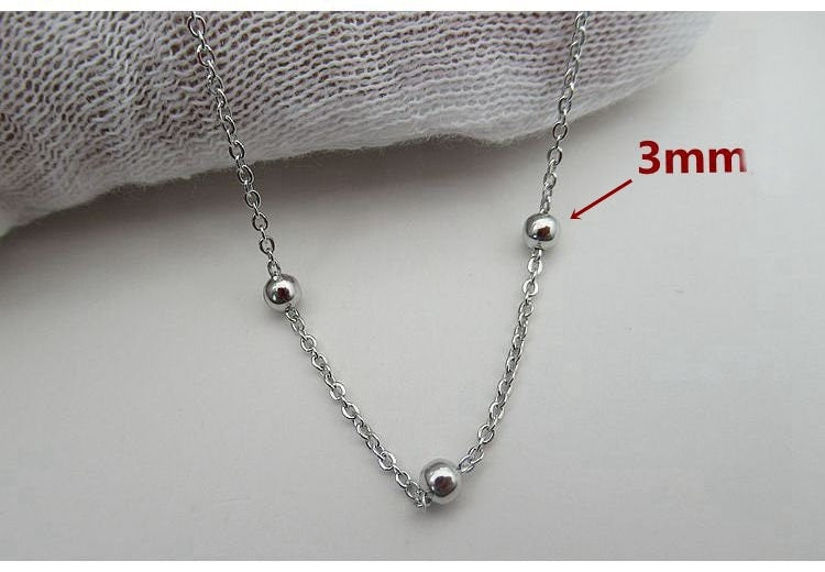 Sterling Silver Satellite Cable Chain Necklace 18 Inches 45 cm Chain Findings for Handmade Pure Fine Jewelry Making Wholesale Bulk