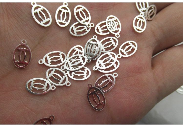 Sterling Silver Oval Charm Pendant 6x10mm Charms Findings for Handmade Pure Fine Jewelry Making Wholesale Bulk