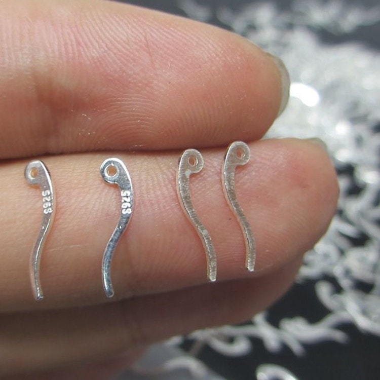 Sterling Silver Hook Earring Wires 13mm Earring Findings for Handmade Pure Fine Jewelry Making Wholesale Bulk