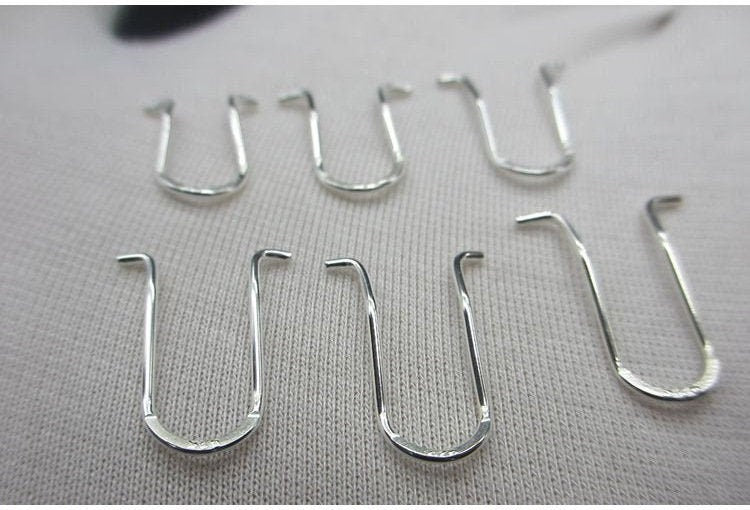 Sterling Silver U-Shaped Earrings Ear Wire Hook 13 14 15 16 17 18 mm Earring Findings for Handmade Pure Fine Jewelry Making Wholesale Bulk