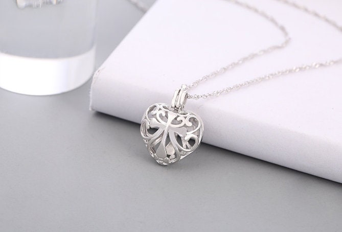 Necklace Pendant Blank Setting Heart Charm 18x24mm Sterling Silver Fine 925 For Several Beads No Prong DIY Jewelry Finding Wholesale 1pc