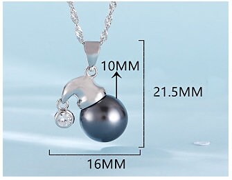 Necklace Pendant Blank Setting Hat Charm 16x21mm Sterling Silver White Gold Fine 925 For One Pearl Prong DIY Jewelry Finding Wholesale 1pc