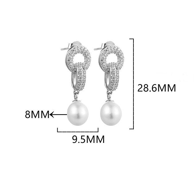 Pearl Earring Blank Setting 9.5x29mm Cross Strip Bar Cup 925 Sterling Silver Bezel Fine For One Bead No Prongs DIY Jewelry Wholesale 1 Pair