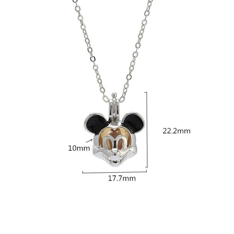 Necklace Pendant Blank Setting Mouse Charm 18x22mm Sterling Silver Fine 925 For One Bead No Prong DIY Jewelry Finding Wholesale 1pc