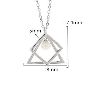 Necklace Pendant Blank Setting Triangle Charm 18mm Sterling Silver White Gold Fine 925 For One Pearl Prong DIY Jewelry Finding Wholesale 1pc