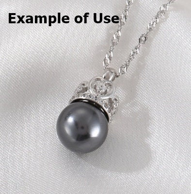 Necklace Pendant Blank Setting Crown Charm 10x20mm Sterling Silver Gold Fine 925 For One Pearl Prong DIY Jewelry Finding Wholesale 1pc