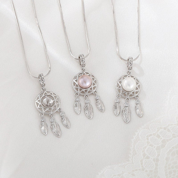 Necklace Pendant Blank Setting Dream Catcher Charm 13x37mm Sterling Silver Fine 925 For One Bead No Prong DIY Jewelry Finding Wholesale 1pc