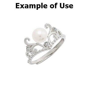 Ring Blank Pearl Setting 7mm 925 Solid Sterling Silver White Gold Bezel Flower Cup Adjustable For One Bead DIY Jewelry Finding Wholesale 1pc