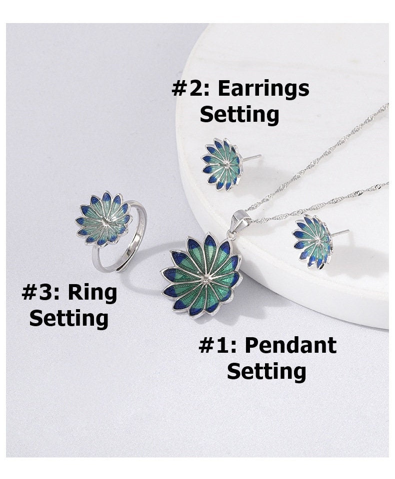 Setting Blanks Jewelry Set 925 Sterling Silver Halo Ring Earrings Pendant Necklace 23 26mm 7/8 1" CZ Mount Pearl Peg Cup Bead Bulk