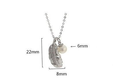 Necklace Pendant Blank Setting Feather Charm 8x22mm Sterling Silver Fine 925 For One Bead No Prong DIY Jewelry Finding Wholesale 1pc