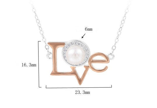 Necklace Pendant Blank Setting Love Charm 16x23mm Sterling Silver White Gold Fine 925 For One Pearl Prong DIY Jewelry Finding Wholesale 1pc