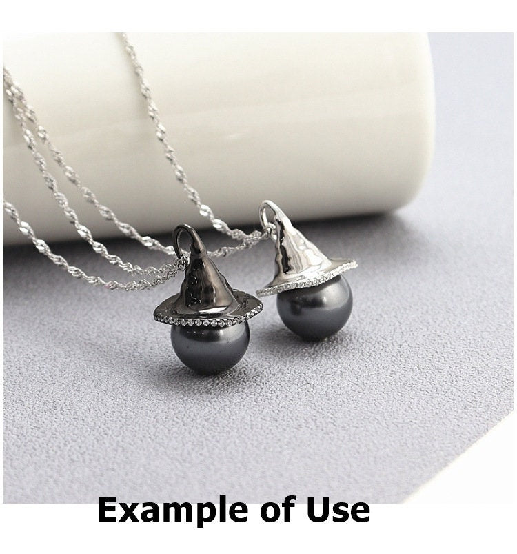 Necklace Pendant Blank Setting Hat Charm 16x24mm Sterling Silver Fine 925 For One Bead No Prong DIY Jewelry Finding Wholesale 1pc