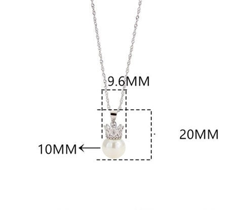 Necklace Pendant Setting Blank 10mm 1pc 1.0g 925 Sterling Silver Crown Shape Base for 1 Pearl Bead CZ Semi Mount Wholesale Available