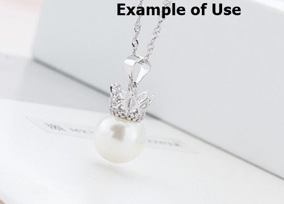 Necklace Pendant Setting Blank 10mm 1pc 1.0g 925 Sterling Silver Crown Shape Base for 1 Pearl Bead CZ Semi Mount Wholesale Available