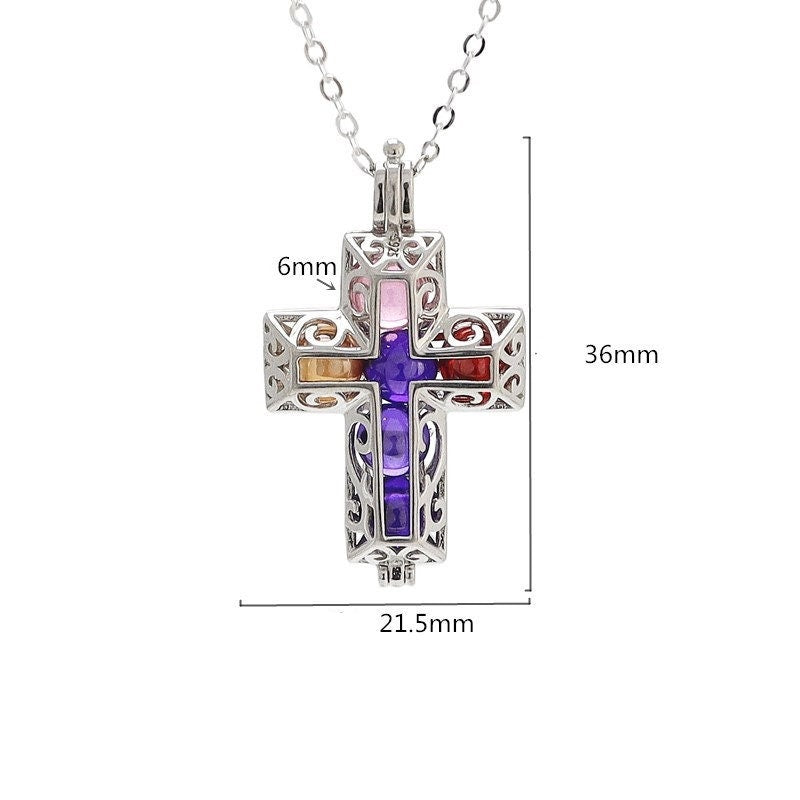 Necklace Pendant Blank Setting Cross Charm 36mm Sterling Silver Fine 925 For Several Beads No Prong DIY Jewelry Finding Wholesale 1pc