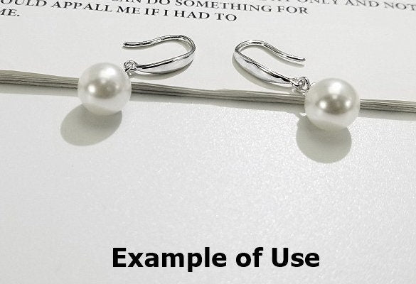 Hook Earring Setting Blanks 3-9mm 1 Pair 0.8g 925 Sterling Silver Base for 1 Pearl Bead Wholesale Available