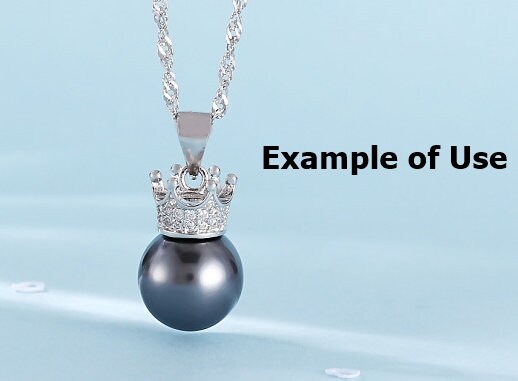 Necklace Pendant Blank Setting Crown Charm 10x21mm Sterling Silver White Gold Fine 925 For One Pearl Prong DIY Jewelry Finding Wholesale 1pc