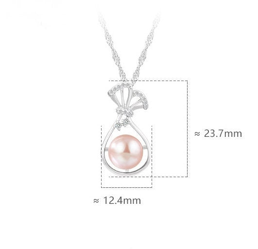 Necklace Pendant Setting Blank 9.5mm 1pc 1.3g 925 Sterling Silver Gift Bag Shape Base for 1 Pearl Bead CZ Semi Mount Wholesale Available