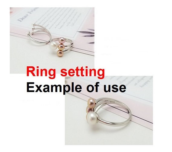 Ring Setting Blank 5 6.5mm 1pc 1.8g 925 Sterling Silver Adjustable 4 Cups Shape Base for 4 Pearls Beads Wholesale Available