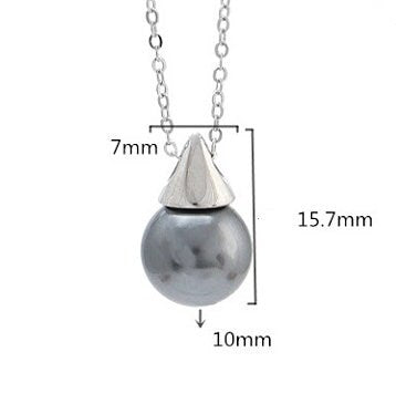 Necklace Pendant Blank Setting Cone Charm 7x16mm Sterling Silver White Gold Fine 925 For One Pearl Prong DIY Jewelry Finding Wholesale 1pc