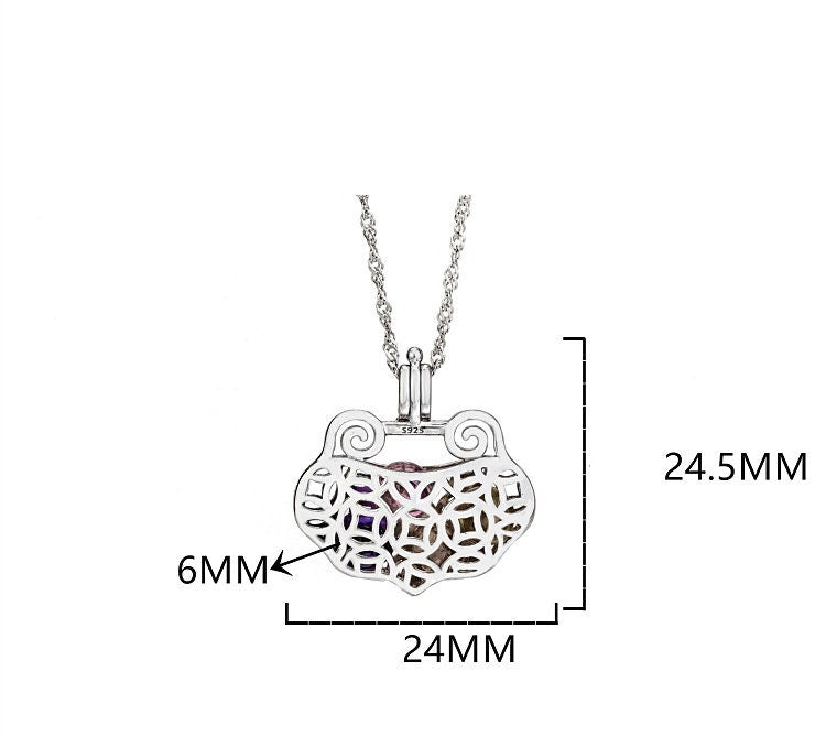 Necklace Pendant Blank Setting Box Charm 24x24mm Sterling Silver Fine 925 For Several Beads No Prong DIY Jewelry Finding Wholesale 1pc