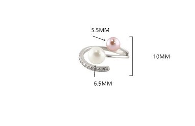 Ring Setting Blank 5.5 6.5mm 1pc 1.5g 925 Sterling Silver Adjustable CZ Semi Mount Round Shape Base for 2 Pearls Beads Wholesale Available