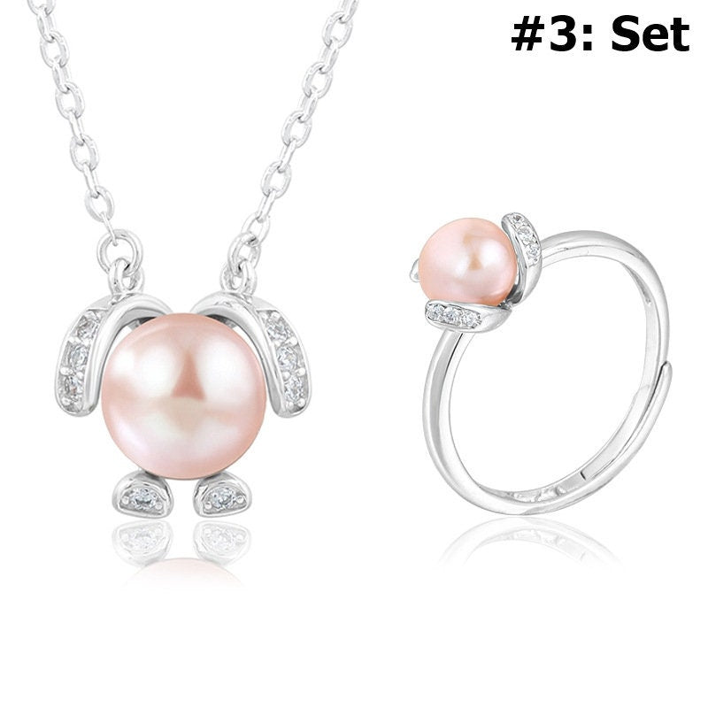 Setting Blanks Jewelry Set 925 Sterling Silver Halo Ring Pendant Necklace 12 14mm 1/2" CZ Mount Pearl Peg Cup Bead Bulk