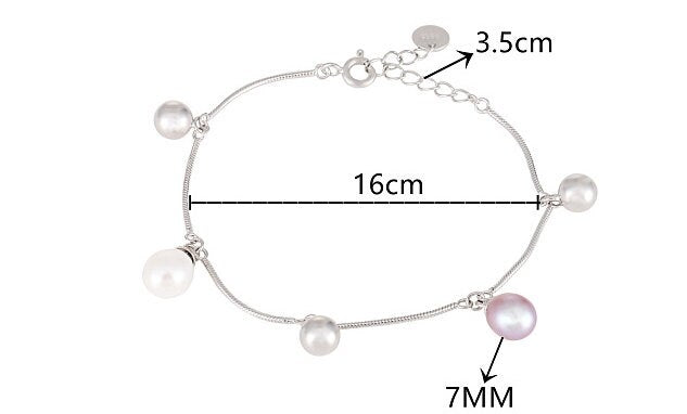 Pearl Chain Bracelet Setting 160mm 6,3" Sterling Silver 925 For Two Beads Blank Tray Base White Gold Fine No Prongs Jewelry Wholesale 1pc