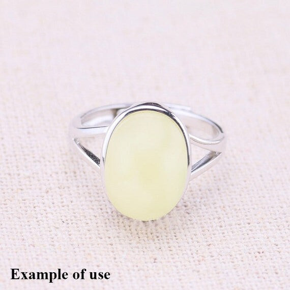 Ring Setting Blank Bezel 7-20mm 1pc 2.2g 925 Sterling Silver Adjustable for 1 Oval Shape Cabochon Cameo No Prongs Wholesale Available