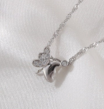 Necklace Pendant Blank Setting Butterfly Charm 10x17mm Sterling Silver Fine 925 For One Pearl Prong DIY Jewelry Finding Wholesale 1pc