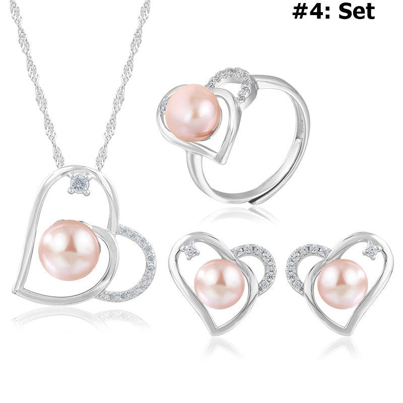 Setting Blanks Jewelry Set 925 Sterling Silver Halo Ring Earrings Pendant Necklace 20 22mm 3/4 7/8" CZ Mount Pearl Peg Cup Bead Bulk